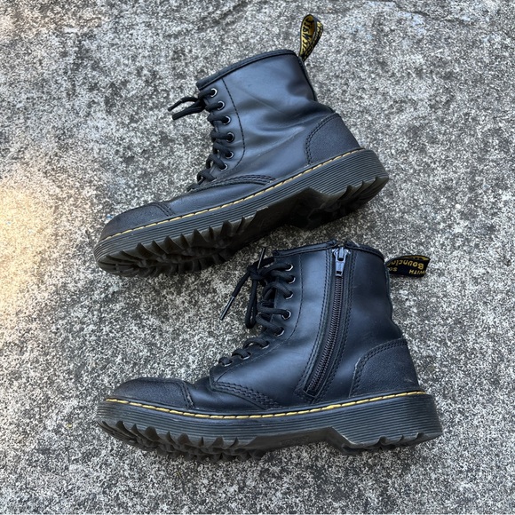 Doc Martens Youth 1460 Overlay Leather Boots - Size 2 - Picture 4 of 9